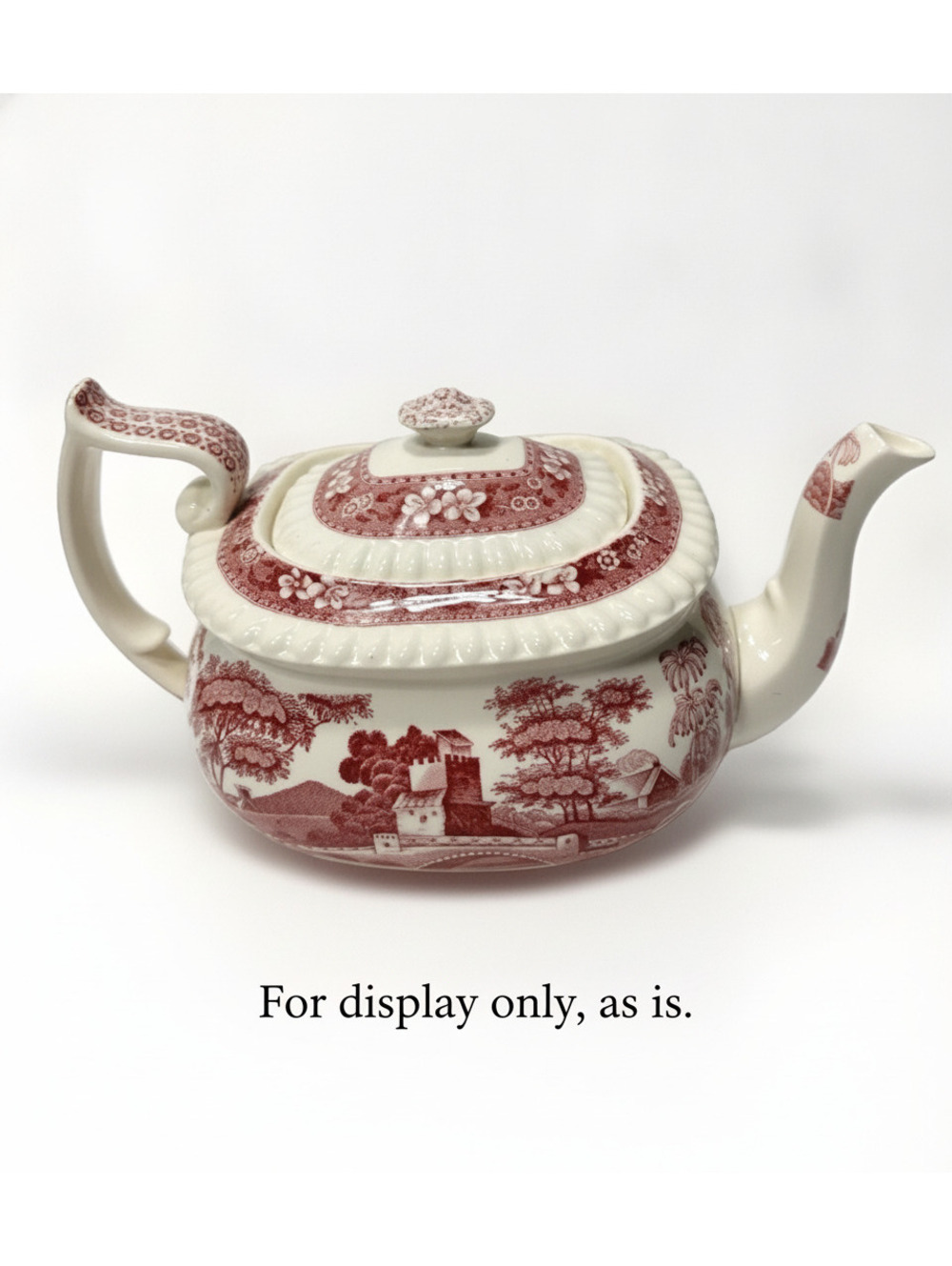 SPODE Copeland Pink Tower Teapot w/ Lid, VTG As Is- For Display Only, Cackling